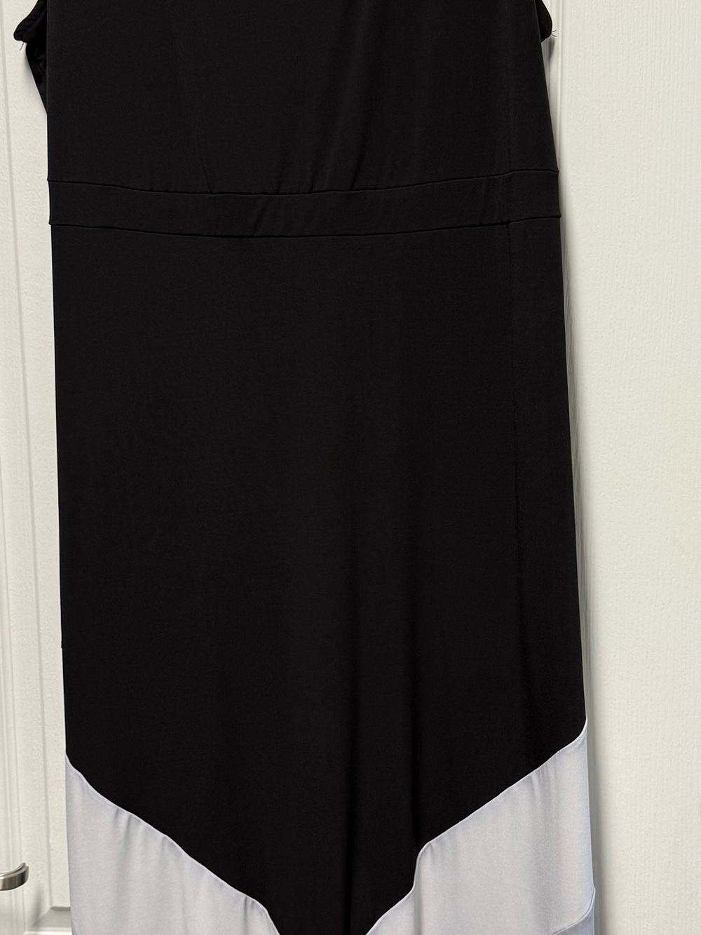 Womens Black and White Colorblock Maxi Skirt